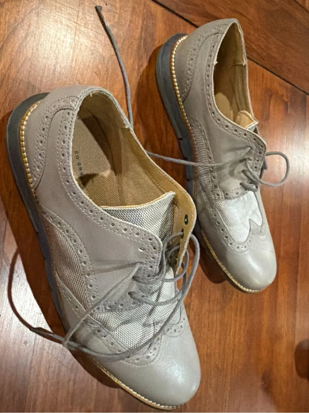 Cole Haan Light Gray Wingtip Oxford Derbys